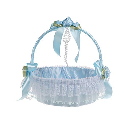 Savlot Tissé À La Main Fleur Fille Panier Fleur Panier pour La Cérémonie De Mariage Partie Décoration Dentelle Fleur Fille Panier Bowknot