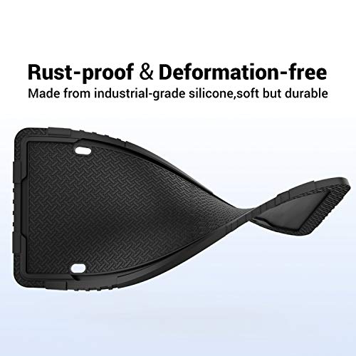 LOFTEK Silicone License Plate Frame - Car License Plate Frame with Stainless Steel Screws - Black