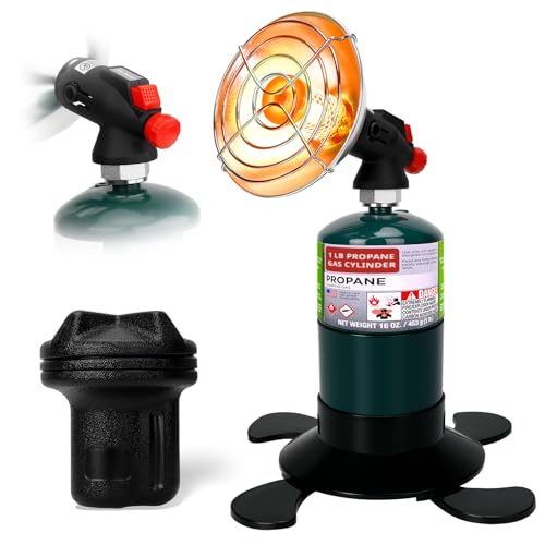 Portable Propane Heater for Camping, Cordless Outdoor Heater with Foldable Tank Holder Small Gas Heaters, Adjustable Radiant Camping Heaters for Tents, Patio, Winter Hiking, Ice Fishing & Hunting
