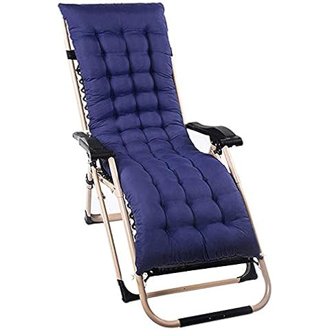 1Pack Sun Lounger Cushions Pads Replacement Topper Relaxer Recliner Cushion Outdoor Garden Patio Beach Thick High Back Chair Seating Covers (160 * 48cm, Navy Blue) Cover