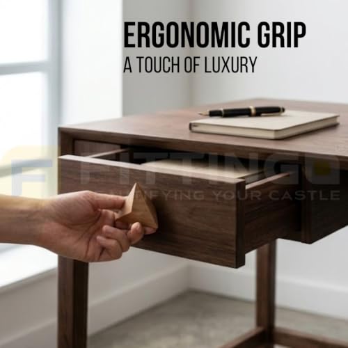 Image of Premium Wooden Knobs for Furniture Cabinets, Drawers & Wardrobes | Pack of 4 | Colour: Natural Wood | Material: Teak Wood | Size: 2 Inch-| 3 Years Warranty |