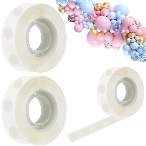 600 PCS Balloon Dots Removable Balloon Sticky Dots Extra Strong Glue Dots Double Sided Tape Balloon Stickers for Balloon Decorative Birthday Party Wedding Christmas Decorations Scrapbooking Craft