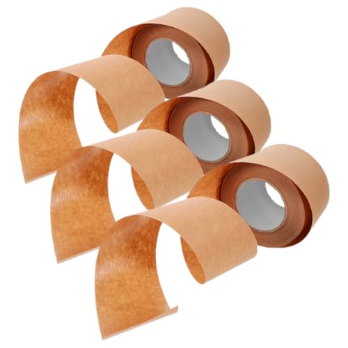 Healvian 3 Rollos de Cinta de Papel Kraft Resistente 57mm X 30m Cinta Multiusos para Embalaje y Envío Adhesivo Fuerte para Cajas y Paquetes