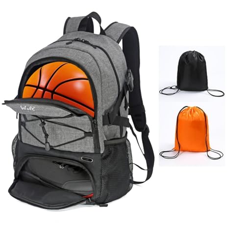 Basketball Backpack Large Sports Bag with Separate Ball Holder & Shoes Compartment, Best for Basketball, Soccer, Volleyball, Swim, Gym, Travel