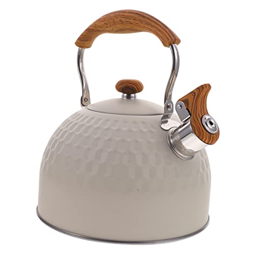 Cabilock Bouilloire à Eau En Acier Inoxydable 2,5 l Marmite Chauffante Fond Compatible Gaz Et Induction Bec Large Bouilloire Sifflante Pratique Pour Maison Et Restaurant