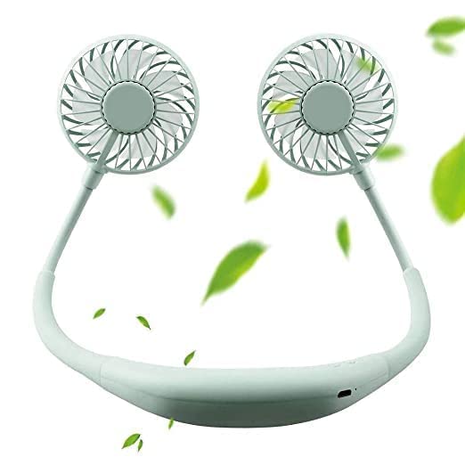 IAS Portable Hand Free Fan,Neck-Hanging Double Fan USB Rechargeable Neckband Fan with LED Light,3 Speeds and 360 Degree Rotation Desk Fan for Outdoor Sport Camping Travel Office (Multi Colour) (B0C3Y4KYLL) Amazon Price History, Amazon Price Tracker