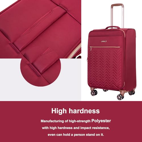 Image of Travelhouse 4-Piece Softside Luggage Set with Spinner Wheels | Lightweight expandable suitcases: 16 inch underseat duffel bag + 20 inch carry-on + 24 inch + 28 inch checked