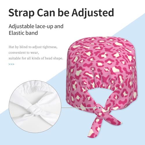 Image of Working Cap Scrub Cap with Sweatband Adjustable Unisex Women Tie Back Hat Nurse Surgical Caps