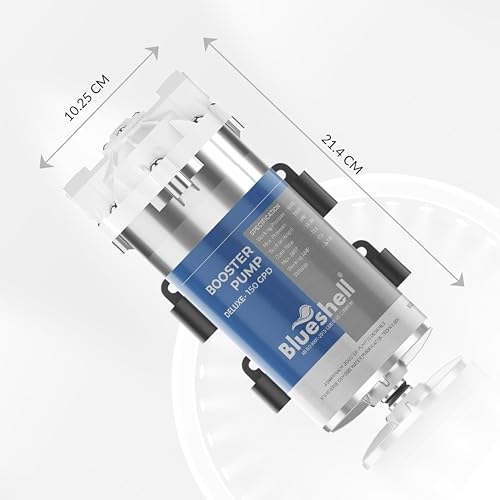 Image of Blueshell Standard DELUXE RO Booster Pump 150 GPD, RO Pump 150 GPD with Elbow and End Connectors | Compatible with All Types of RO Water Purifier, Universal Type Motor