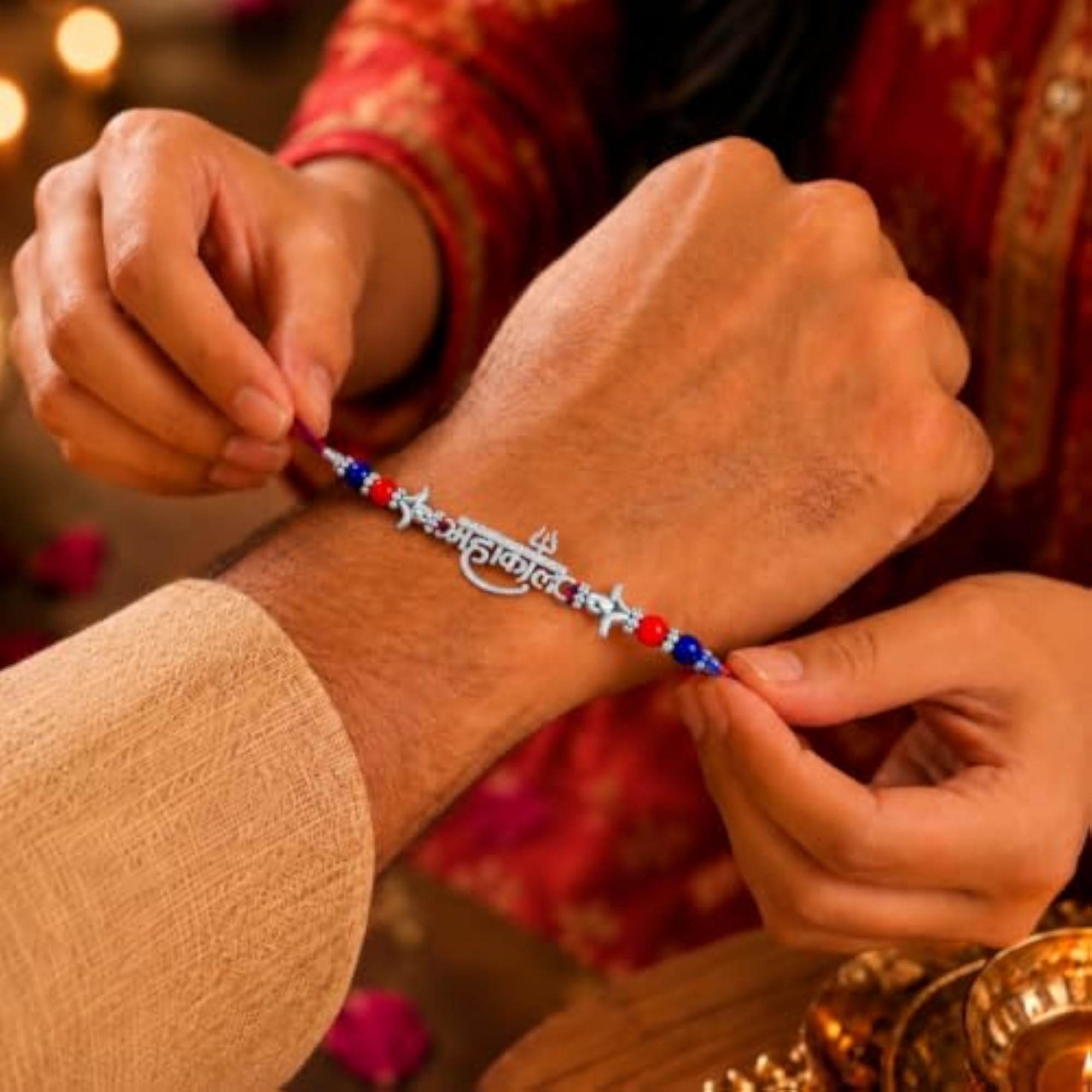 Premium 925 Sterling Silver Mahakal Rakhi for Brother