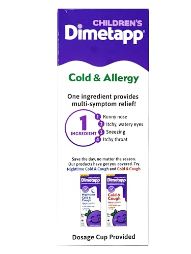 Dimetapp Children's Cold and Allergy Grape Flavored Cough Syrup 8 Ounce Bottle (Pack of 2)
