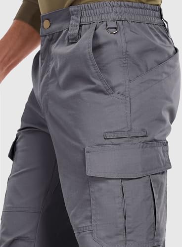 Image of Mens Cargo Work Pants Durable Ripstop Tactical Pants with 7 Pockets Outdoor Water Resistant Hiking Woking Construction Pants