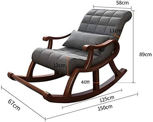 Image of Sheesham Wooden Rocking Chair for Adults, Living Room Bedroom Relaxing Chair (Brown)