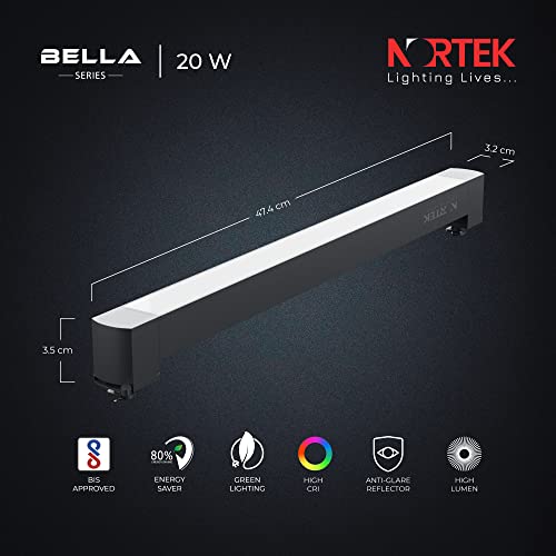 Image of Nortek Bella 20W Track Light | LED Spot Light for Ceiling, Focus Lights for Wall & False Ceiling | Adjustable Track Lights for Home, Showroom | Modern Spotlight Design - Cool White, 1