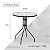 DIMAR GARDEN 24" Outdoor Side Table Patio Metal Round Bistro Coffee Table with Glass Top,Black