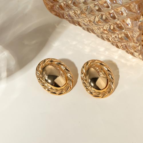 Chunky Gold Earrings for Women Trendy Statement Vintage Large Gold Geometric Earrings Jewelry Gift by Colkiow - Image 6