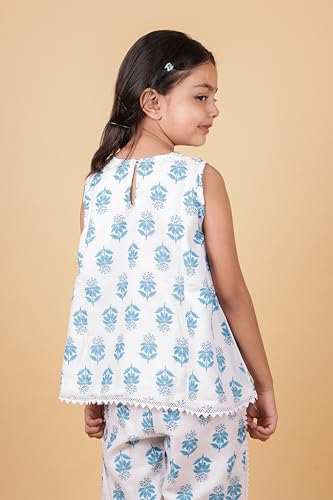 Image of TAGAS Girls Girls V Neck Kurti With Plazo Set | Traditional Girls Ethnic Wear|Ethnic Wear for girls|