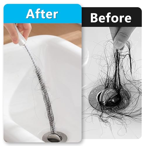 3Stk Bürste für Abwasserkanäle,Reinigungsbürsten für Abwasserkanal,Abfluss Reinigungsbürste 45cm,Rohrreinigungsbürste für Abfluss Reinigen,für zum Entfernen von langem Haar,Küchen,Badezimmer