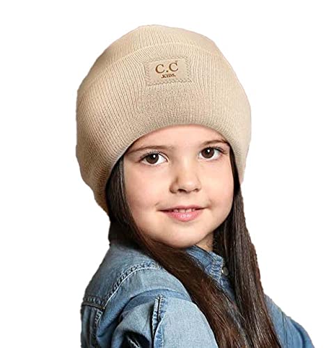 C.C Kids' Children's Winter Knit Plain Cuff Skull Cap Beanie Hat2
