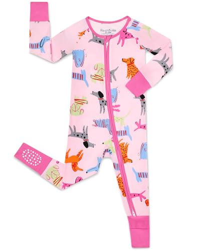 Image of babee Reshinee Bamboo Viscose Convertible Baby Footies Pajamas, footies for babies, Zipper Pajamas Baby Girls 0-24M