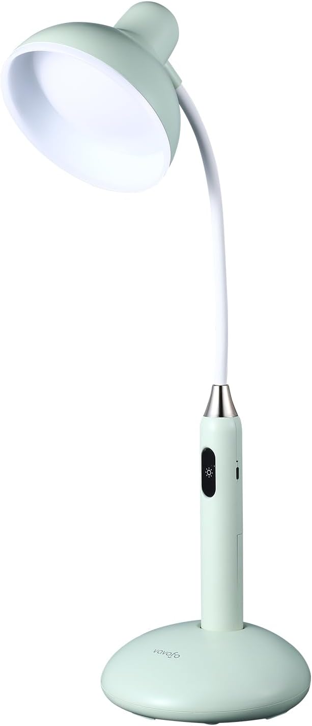 VAVOFO Wireless Touch Control Desk Lamp 6781-2700-7000K Color Temperature, 700LM, Eye-Caring LED Desk Light with USB-C Charging, Adjustable Brightness, 360° Gooseneck, 2.5hrs Wireless Use (Green)