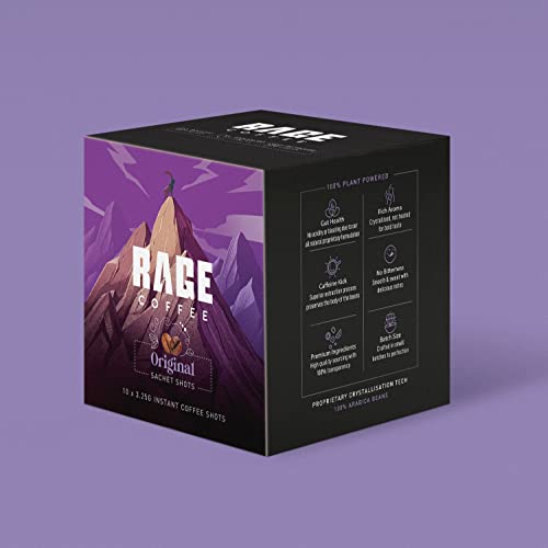 Image of RAGE COFFEE - 3.25 Gms X 20 Sachet Shots Original Blend - Premium Arabica Instant Coffee (Pack Of 2), Powder