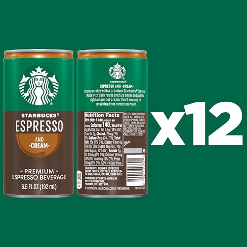 Starbucks - RTD Coffee Espresso And Cream, 6.5oz Cans (12 Pack) (Packaging May Vary)