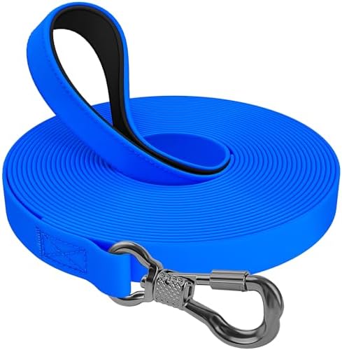 X XBEN Wasserfest Schleppleine für Hunde,3M 5M 10M 15M 20M 30M Gummierte Schleppleine mit Abschließbarer Karabine,Hundeleine Laufleine für Kleine Mittlere Große Hunde,Robuste Train
