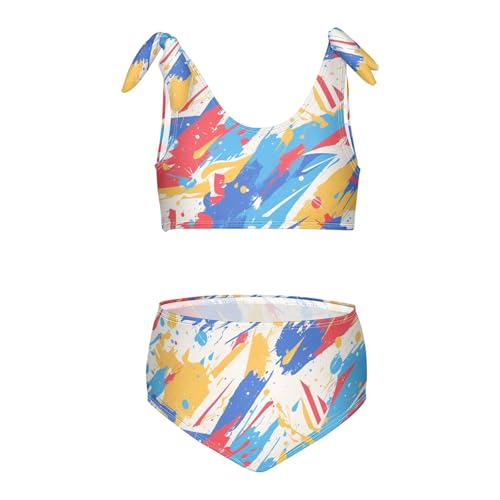 KLL 4th July American Independence Day Girl Two Piecing Bikini Sets Quick-Dry Swimsuits Swimwear Adjustable Strap