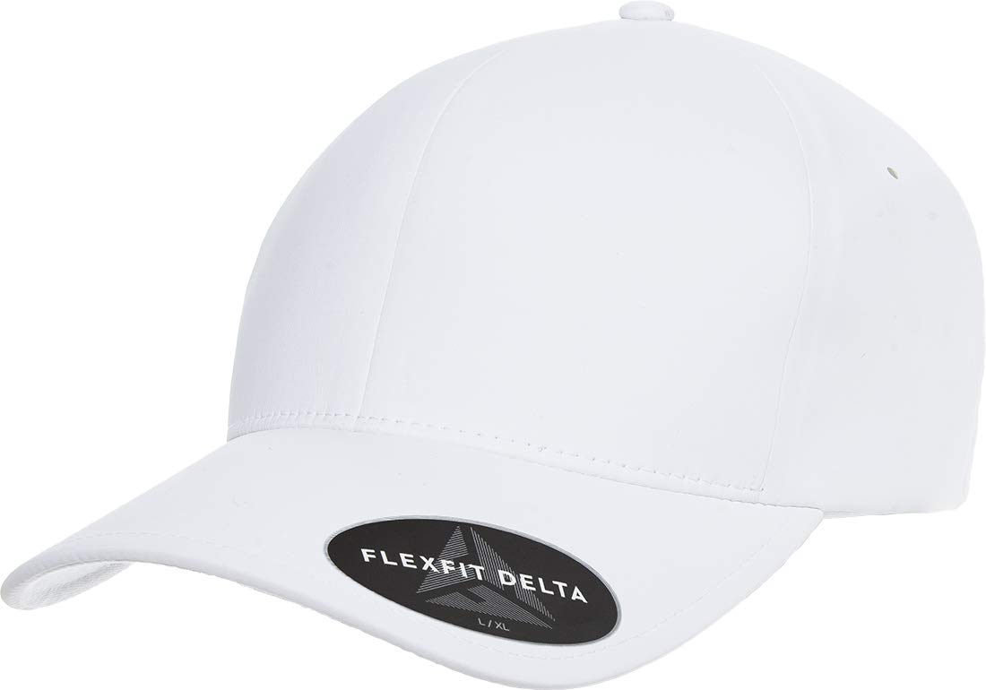 FlexfitUnisex Adults' Adjustable Delta Cap, One Size, White