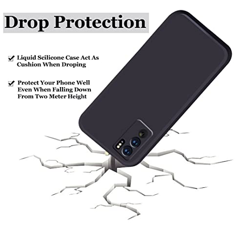 Image of A rtistque Liquid TPU Silicone Matte Shockproof Flexible Camera Protection Soft Back Cover Case for Oppo Reno 6 5G - Black