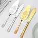 tiokin Cake Cutting Set for Wedding, Elegant Cake Knife and Server Set with Thickened Stainless Steel Rounded Edges, Cake Cutter Pie Spatula for Birthday Anniversary Christmas 2 Pcs Gold