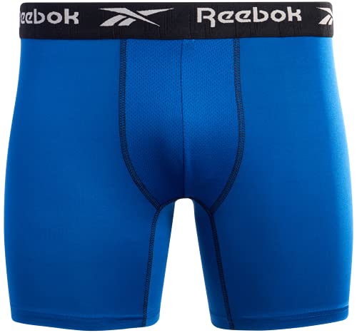 Reebok Men's Active Underwear - Performance Boxer Briefs (4 Pack), Size Medium, BlackRoyal4