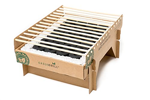 CASUSGRILL Griglia usa e getta ecologica, materiali naturali, pronta all'uso in 5 minuti, utilizzabile per oltre 1 ora, meno emissioni di CO2 (2)