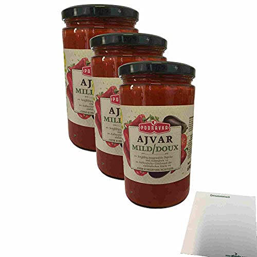 usy Bundle for Podravka Ajvar Mild Pack of 3 (3 x 690 g Glass) + usy Block