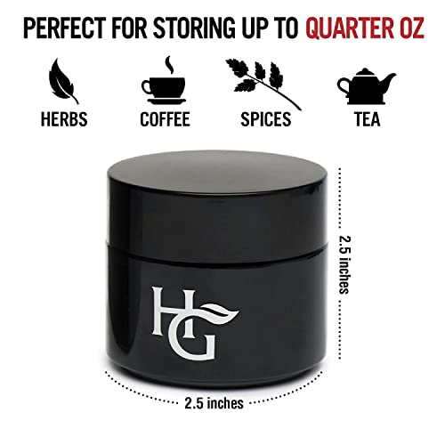 Herb Guard - Quarter Oz Ultraviolet Jar & Humidity Pack (100 ml) Airtight UV Protection Keeps Herbs Fresh for Months