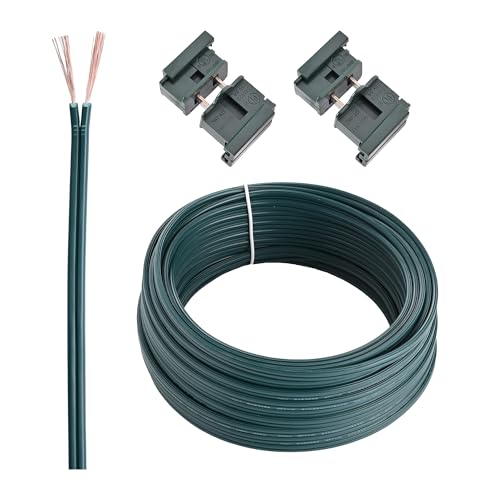 LUCKY TL 50FT SPT-1 Wire 18/2 Low Voltage Landscape Lighting Wire Pure Copper Includes 2 Sets of Vampire Plugs (Green 50FT)