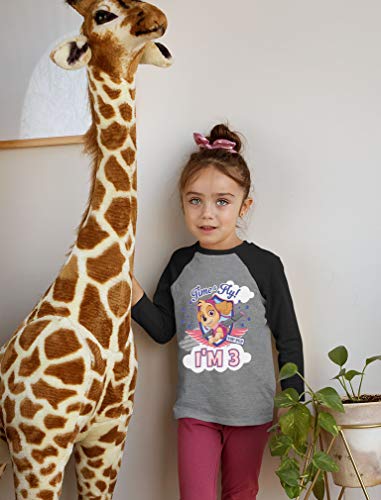 Tstars Paw Patrol Skye Girls 3rd Birthday Gift 3/4 Sleeve Baseball Jersey Toddler Shirt3