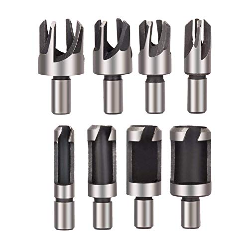 Rocaris 8pcs Wood Plug Cutter Drill Bit Set...