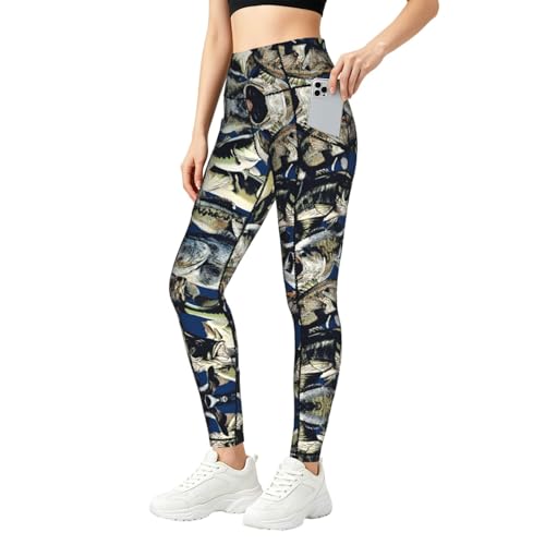 Leggings de peces de compresión mallas de tiro alto que estilizan la figura y evitan roces