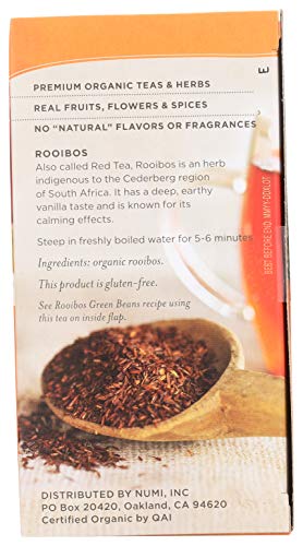Numi Tea Red Mellow Bush Supplement Rooibos Tea, 18 Ct #TOP4