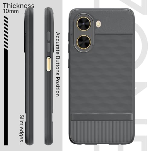 Image of Outlouders Back Cover for Poco C71 / Redmi A5 | Full Camera Protection | TPU Soft Flexible Shockproof Bumper Case (Grey)