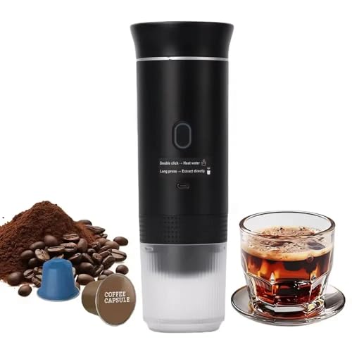Hybrid Dec Cafetera Portátil Espresso con Calentamiento Rápido | USB-C | Máquina de Café Portátil Automática 3 en 1 | Ideal para Viajes, Oficina y Camping | Compacta, Ligera y Fácil de Usar