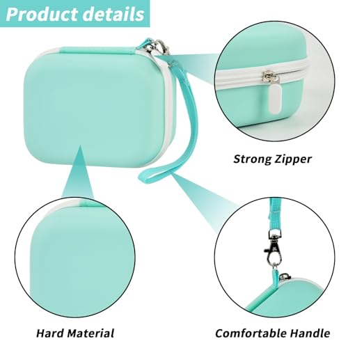 Image of Case for Memoking T02 / for ETIKEZ /for XenGro AHM2 / for Phomemo M02 / T02 Inkless Sticker Photo Printer. Portable Printer Storage Holder for Label Maker, Thermal Paper, USB Cable (Box Only)-Green