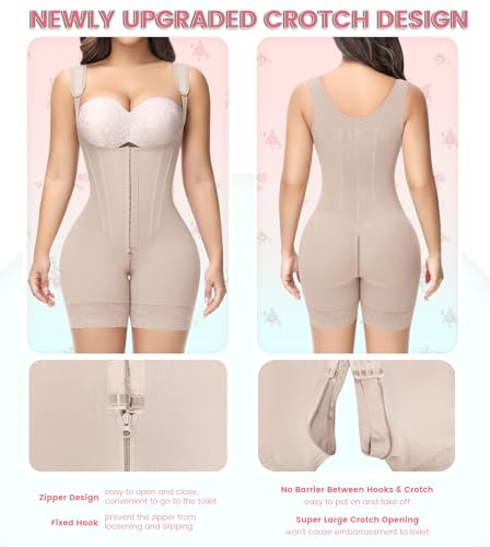 Image of SHAPSHE Fajas Colombianas Moldeadoras Postpartum Body Shaper 3-Row Hooks