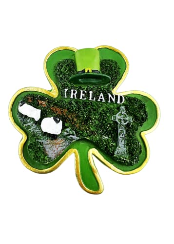 Imán decorativo de nevera Lucky Clover Ireland 3D miniatura 1