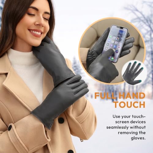Image of Air Curvey Womens Winter Touch Screen Leather Gloves