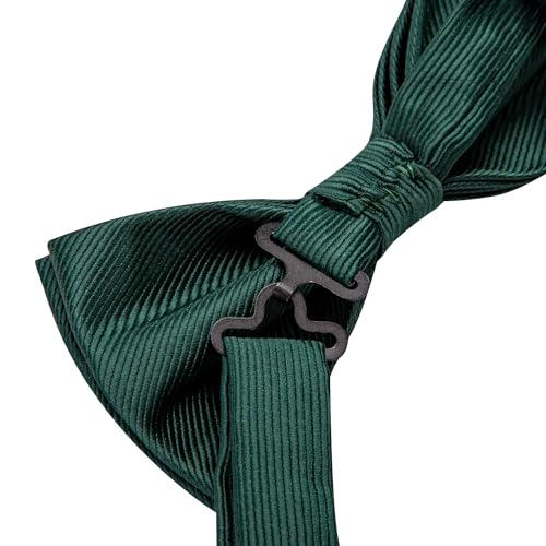 Image of Dubulle Mens Paisley Striped Bowtie Set Pre-tied Bowtie for Men and Pocket Square Set Wedding Business