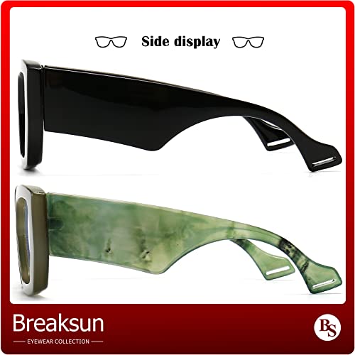 Image of Breaksun Thick Frame Blue Light Glasses for Women Men Fashion Oversized Square Computer Gaming Eyeglasses
