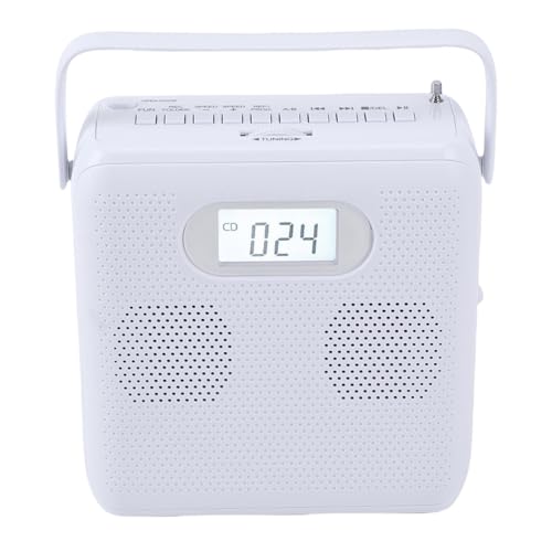 Tangxi Reproductor de CD Portátil, Bluetooth de Escritorio USB FM MP3 CD Reproductor de Música con Asa Recargable de Escritorio Portátil de Pared, para el Hogar Niños Al Aire Libre